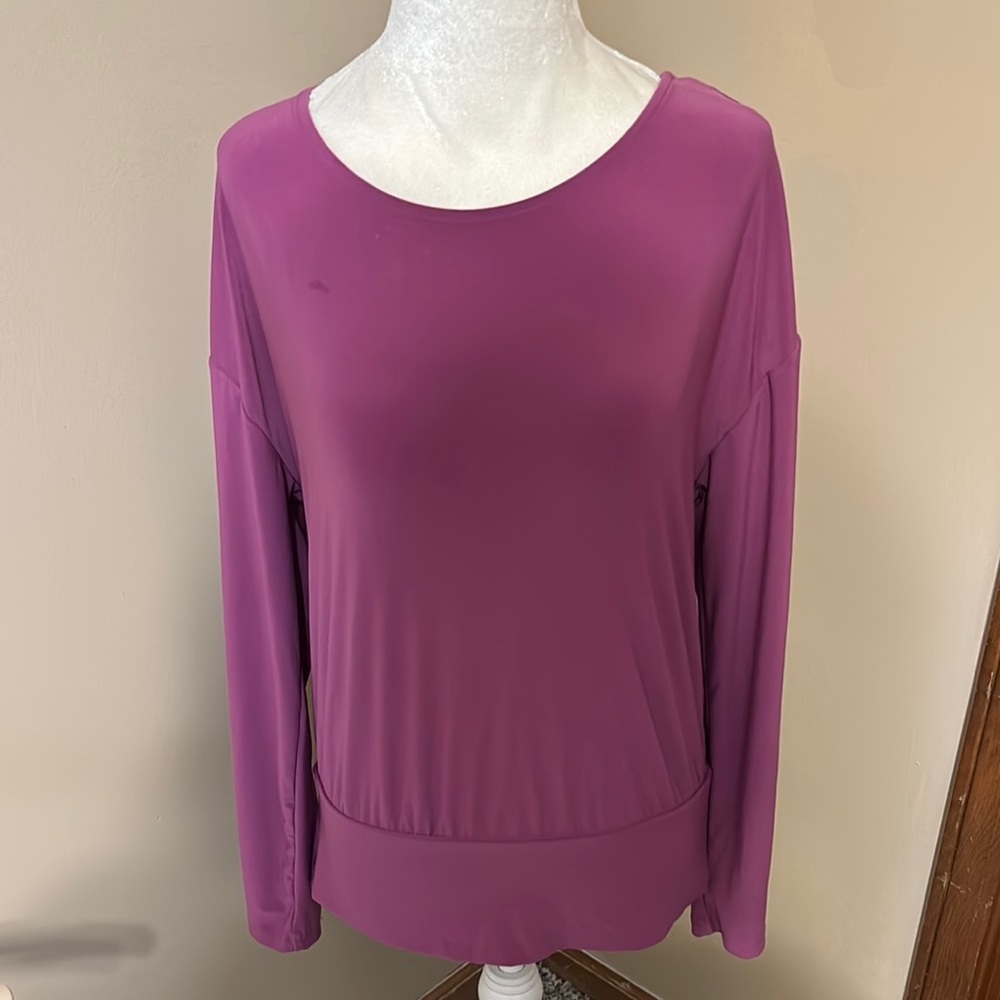 White House Black Market Purple Long Sleeve Blouse